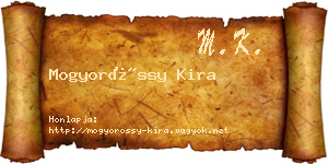 Mogyoróssy Kira névjegykártya